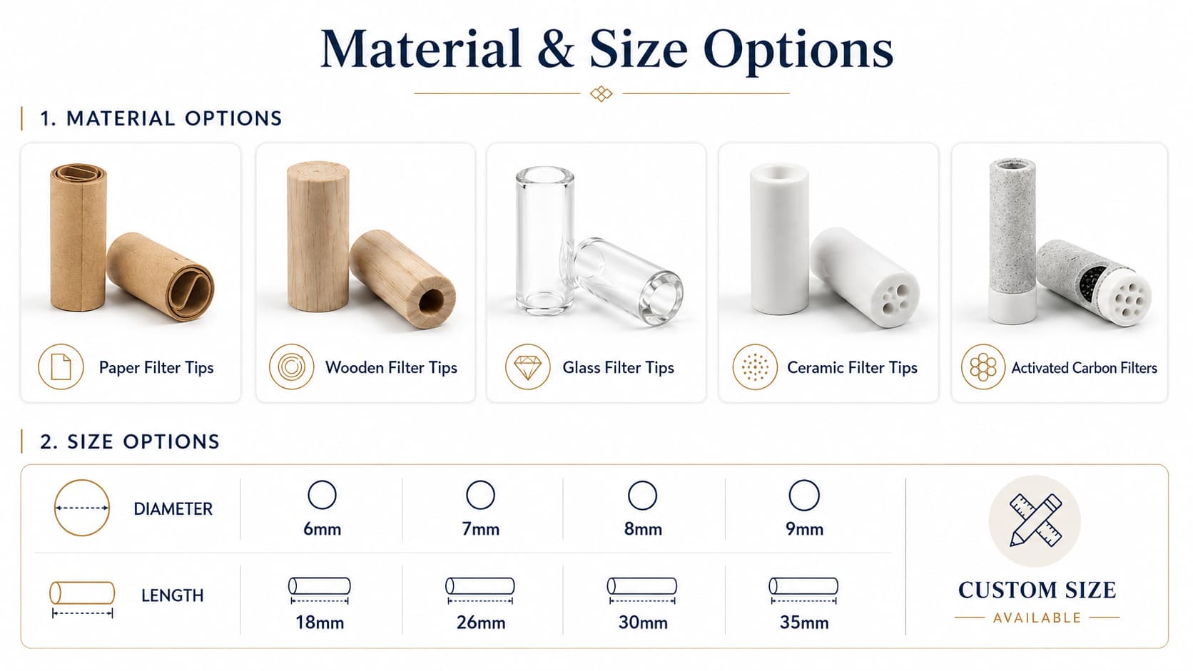 wooden spiral filter tips for blunt